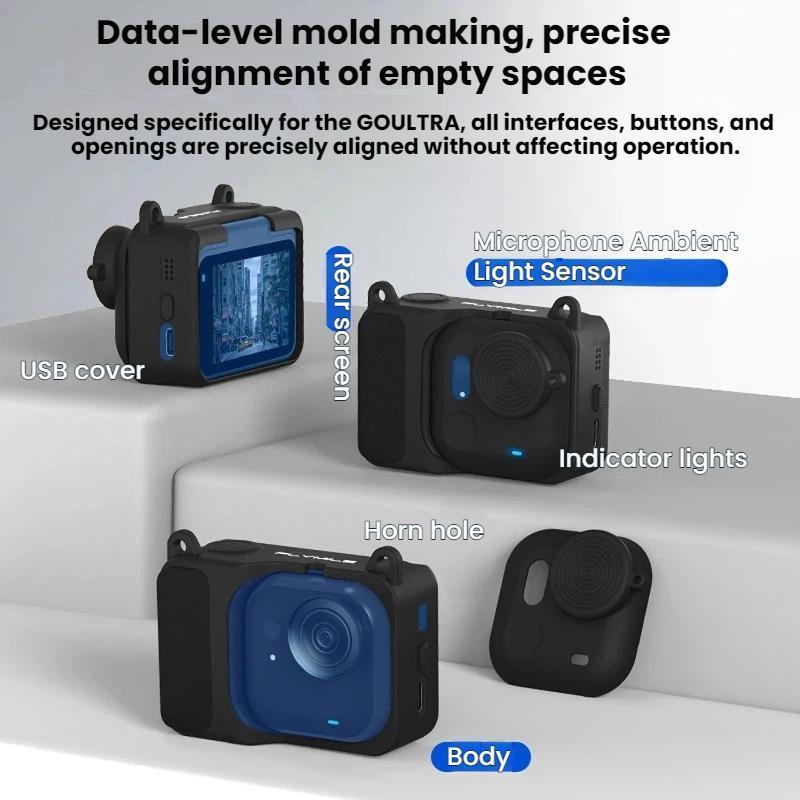 Silicone Protective Case For Insta360 GO Ultra Camera With Lens Cover Lanyard 7