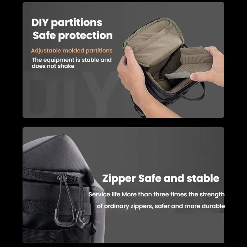 Camera Sling Bag for DSLR & Mirrorless Cameras with Expandable Crossbody Waist Design