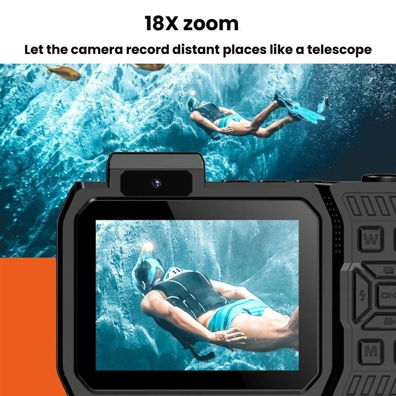 AquaSnap 4K Waterproof Camera With Dual Screen Selfie Display IP68 Underwater Protection 5