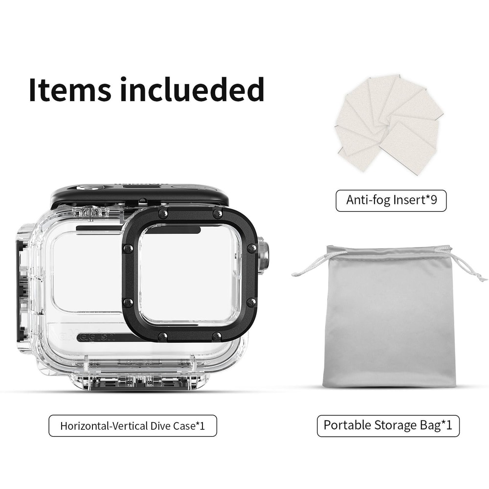 60M Insta360 Ace Dive Case Waterproof Housing for Vertical & Horizontal Shooting
