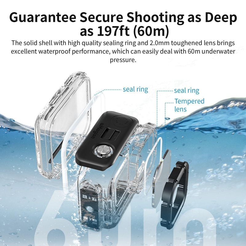 60M Insta360 Ace Dive Case Waterproof Housing for Vertical & Horizontal Shooting