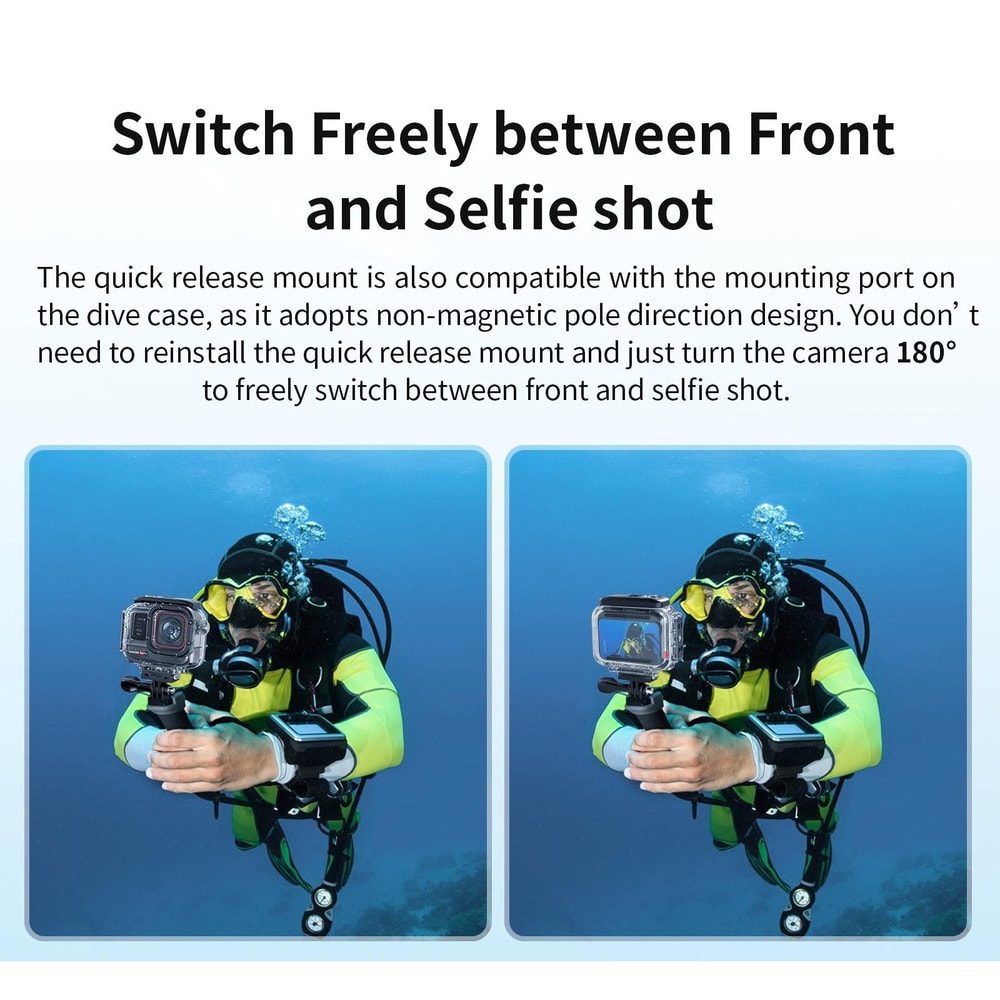 60M Insta360 Ace Dive Case Waterproof Housing for Vertical & Horizontal Shooting