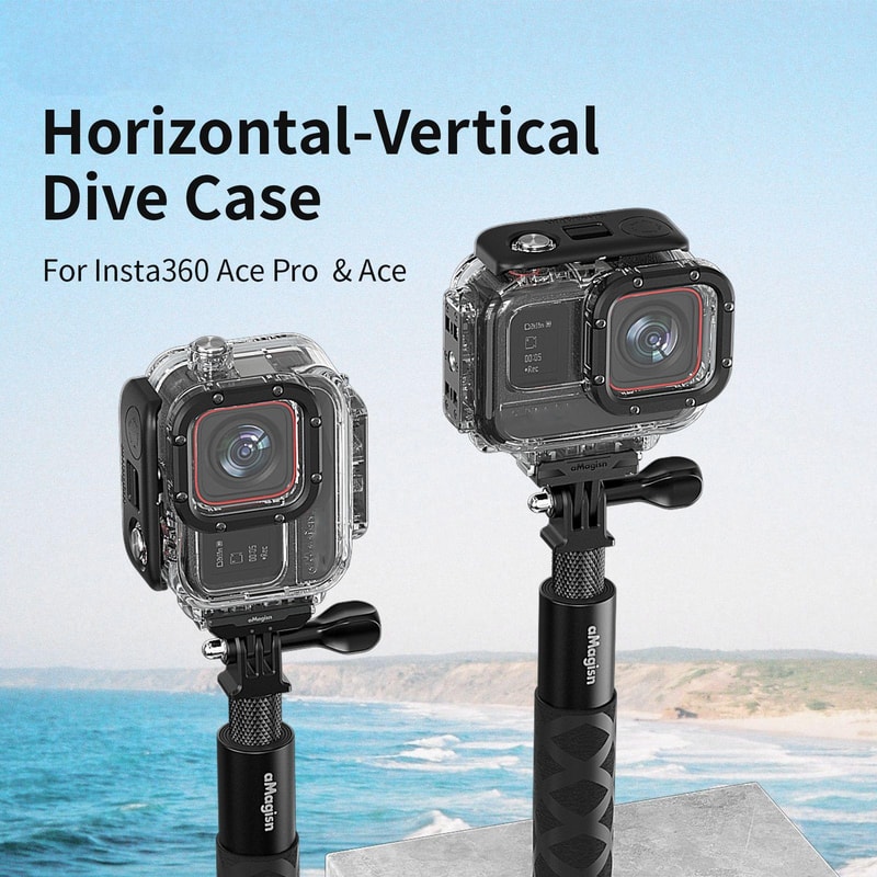 60M Insta360 Ace Dive Case Waterproof Housing for Vertical & Horizontal Shooting