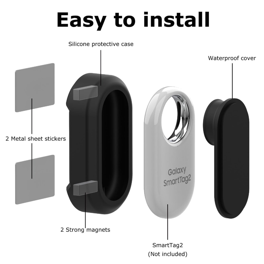Magnetic Waterproof SmartTag2 Holder Case for Car & Bike with Hidden GPS Tracker Mount