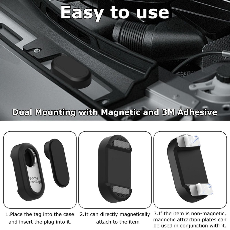 Magnetic Waterproof SmartTag2 Holder Case for Car & Bike with Hidden GPS Tracker Mount