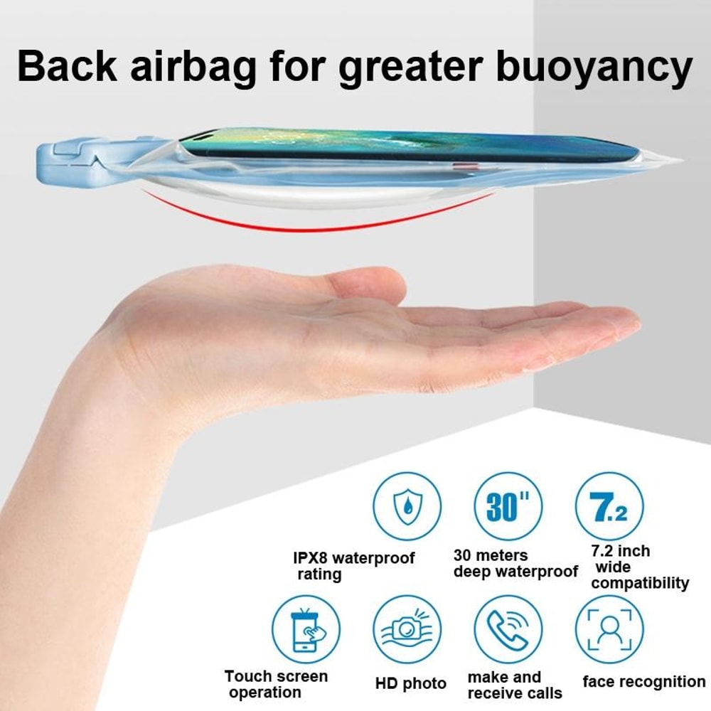 Floating Airbag Waterproof Phone Pouch IPX8 TPU Dry Bag For Beach Swimming Kayaking 4