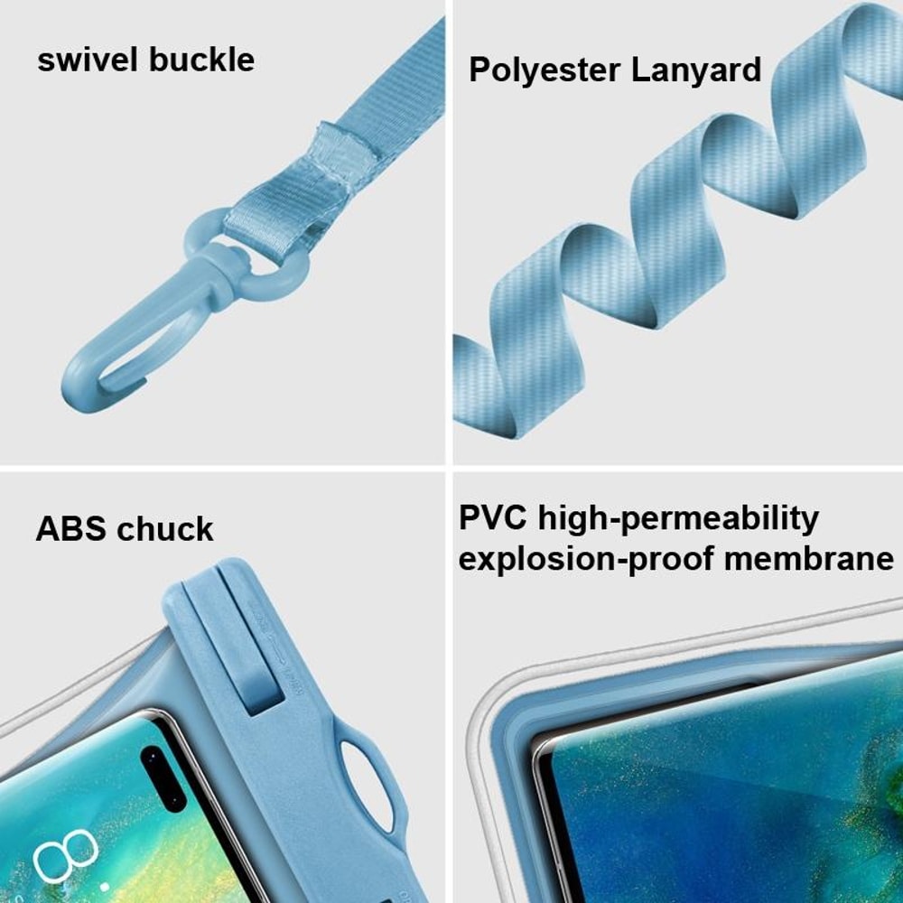 Floating Airbag Waterproof Phone Pouch IPX8 TPU Dry Bag For Beach Swimming Kayaking 3
