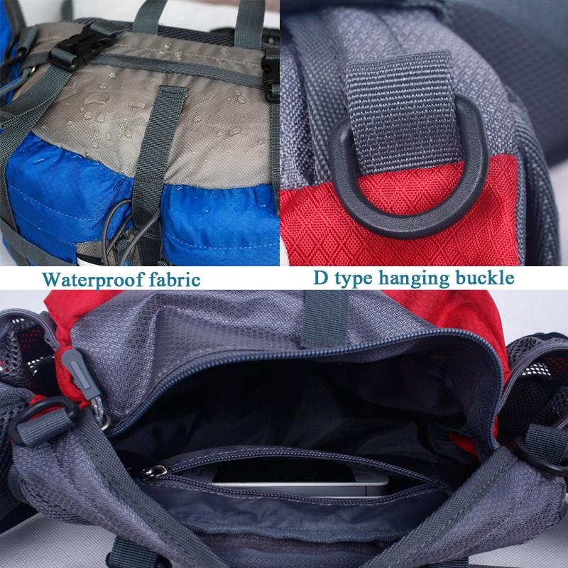 Waterproof Cycling Waist Pack With Bottle Holder For Hiking Running Outdoor Sports 6