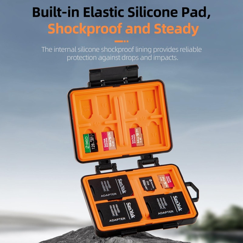 Waterproof Memory Card Case for SD TF Cards Compatible with DJI GoPro Insta360