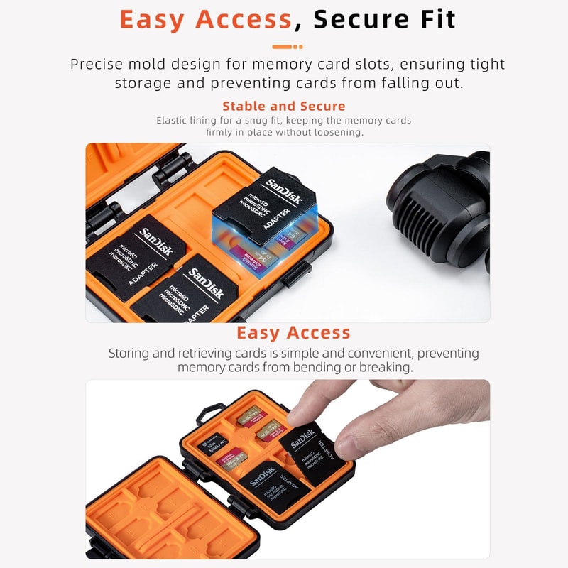 Waterproof Memory Card Case for SD TF Cards Compatible with DJI GoPro Insta360