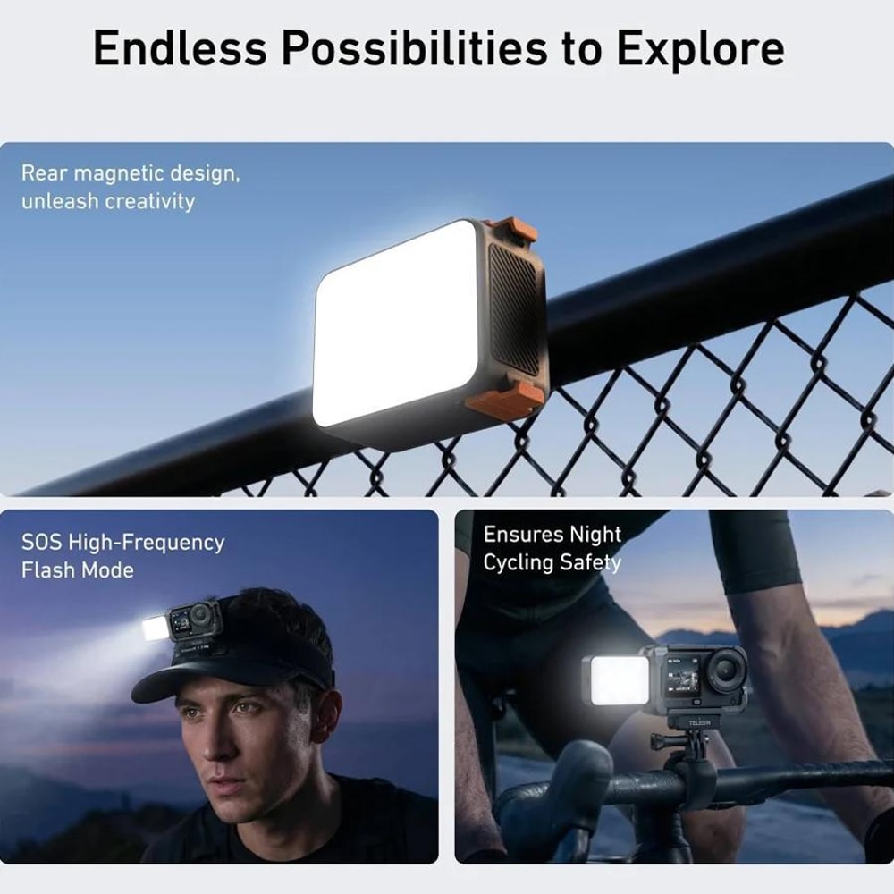 Magnetic Quick Release Fill Light for DJI Osmo Action 6 with Dual Color LED Lighting