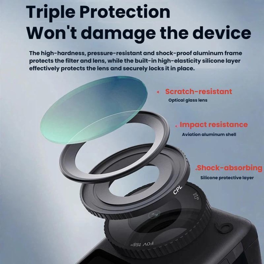 DJI Osmo Action 6 Filters Kit with Lens Filters for Cinematic Outdoor Shots