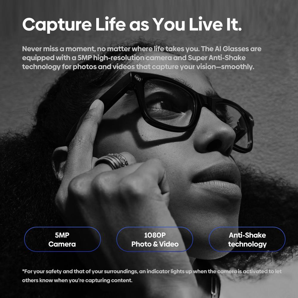 AI Smart Glasses With 1080P Camera And Open Ear Audio Assistant 10