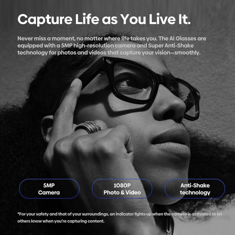 AI Smart Glasses With 1080P Camera And Open Ear Audio Assistant 10