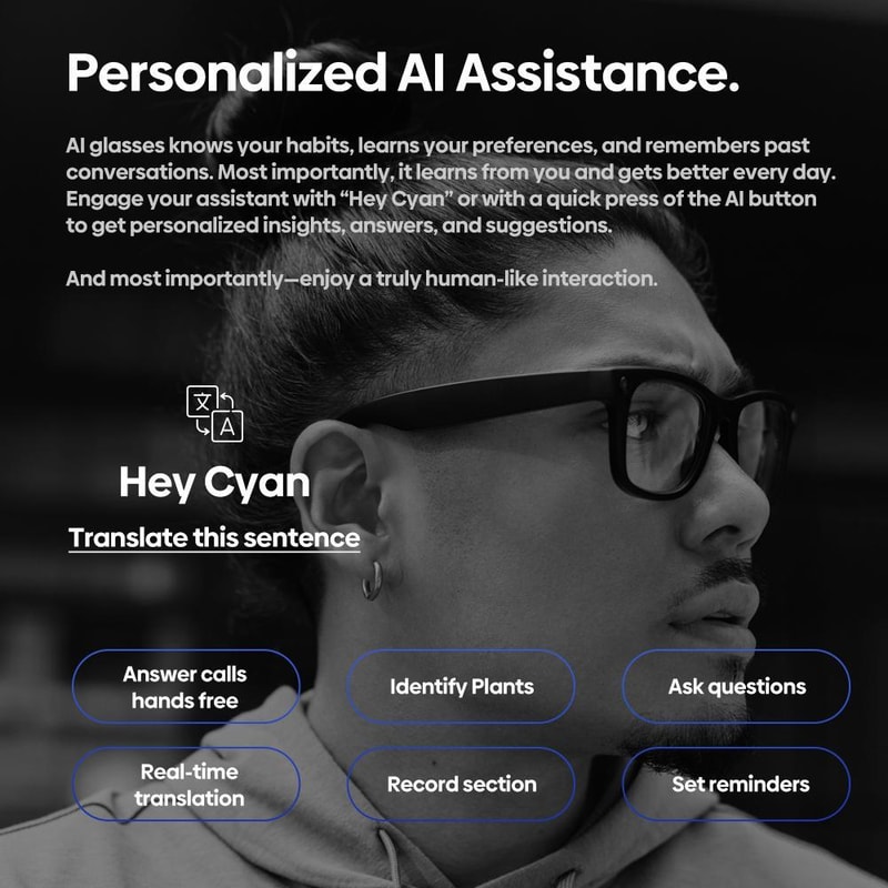 AI Smart Glasses With 1080P Camera And Open Ear Audio Assistant 11
