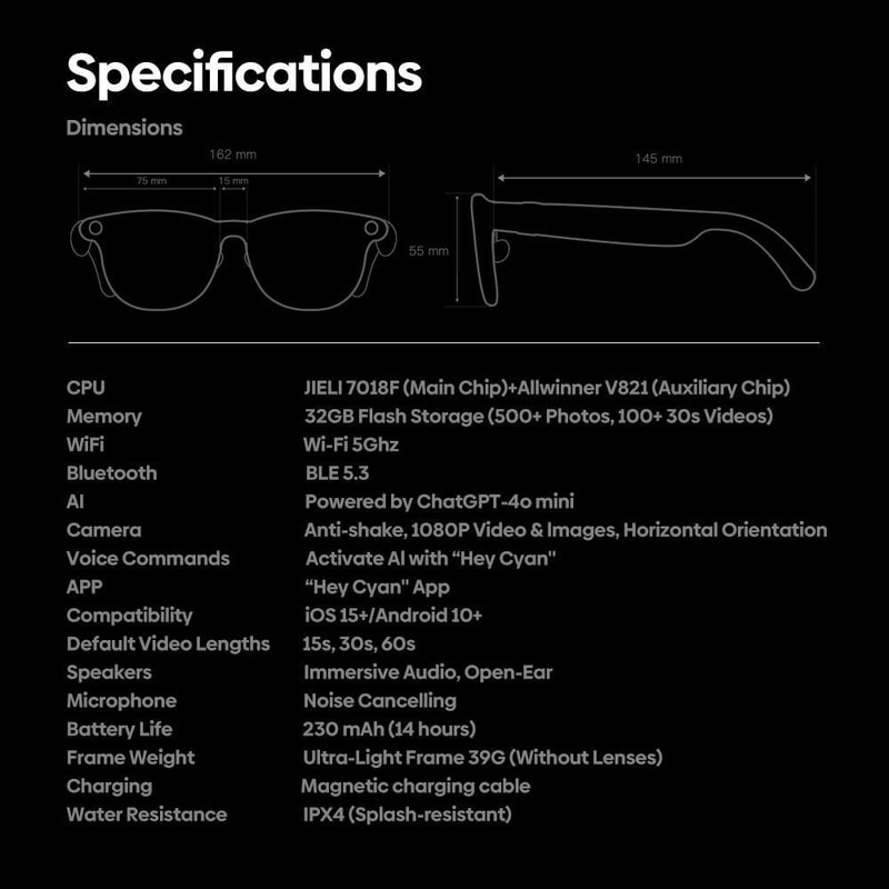 AI Smart Glasses With 1080P Camera And Open Ear Audio Assistant 5