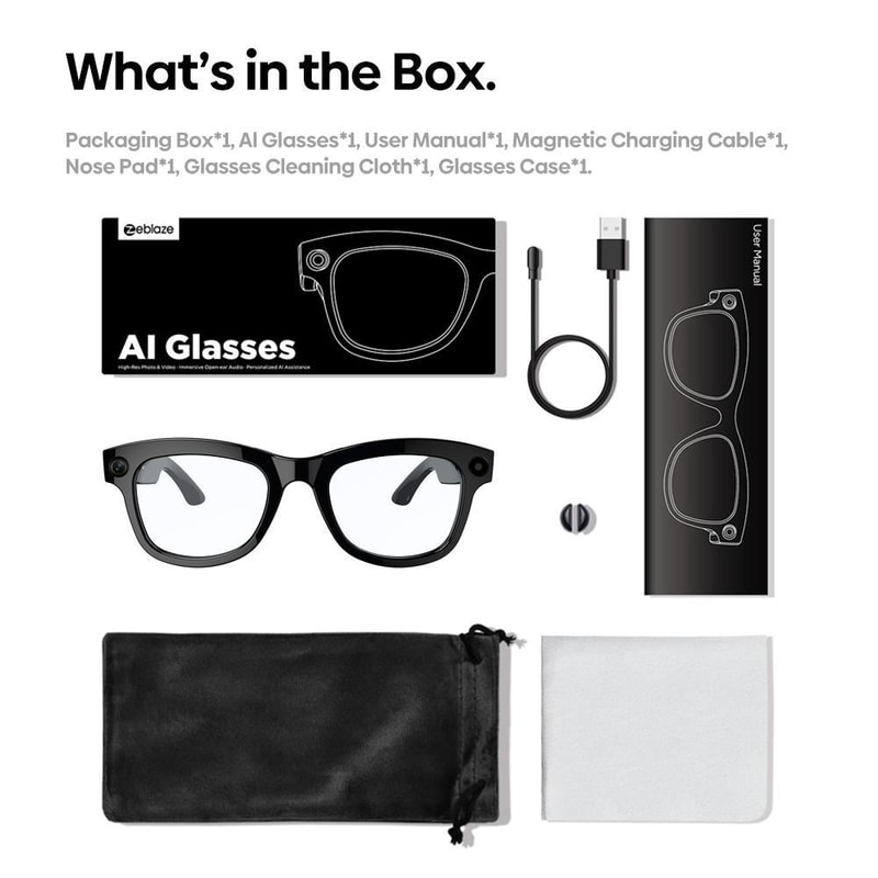 AI Smart Glasses With 1080P Camera And Open Ear Audio Assistant 6
