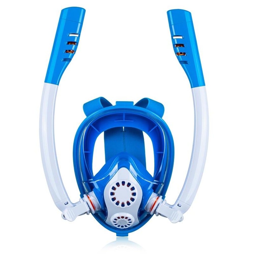 Kids Full Face Snorkeling Mask With Dry Top Breathing Tubes Anti Fog Panoramic View 9