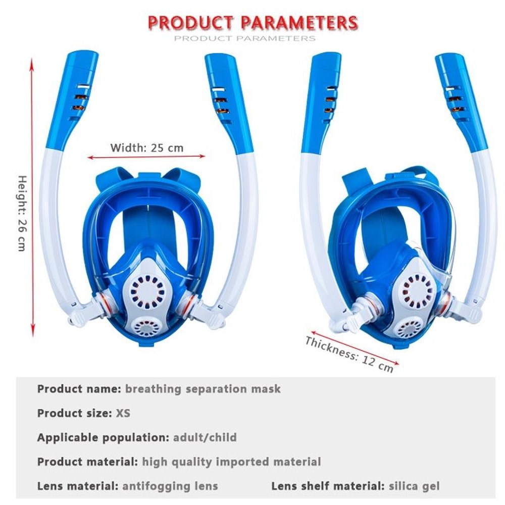 Kids Full Face Snorkeling Mask With Dry Top Breathing Tubes Anti Fog Panoramic View 2