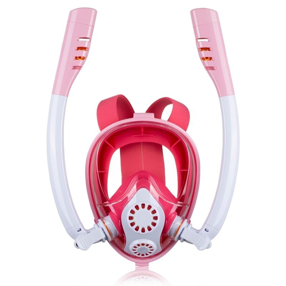 Kids Full Face Snorkeling Mask With Dry Top Breathing Tubes Anti Fog Panoramic View 4