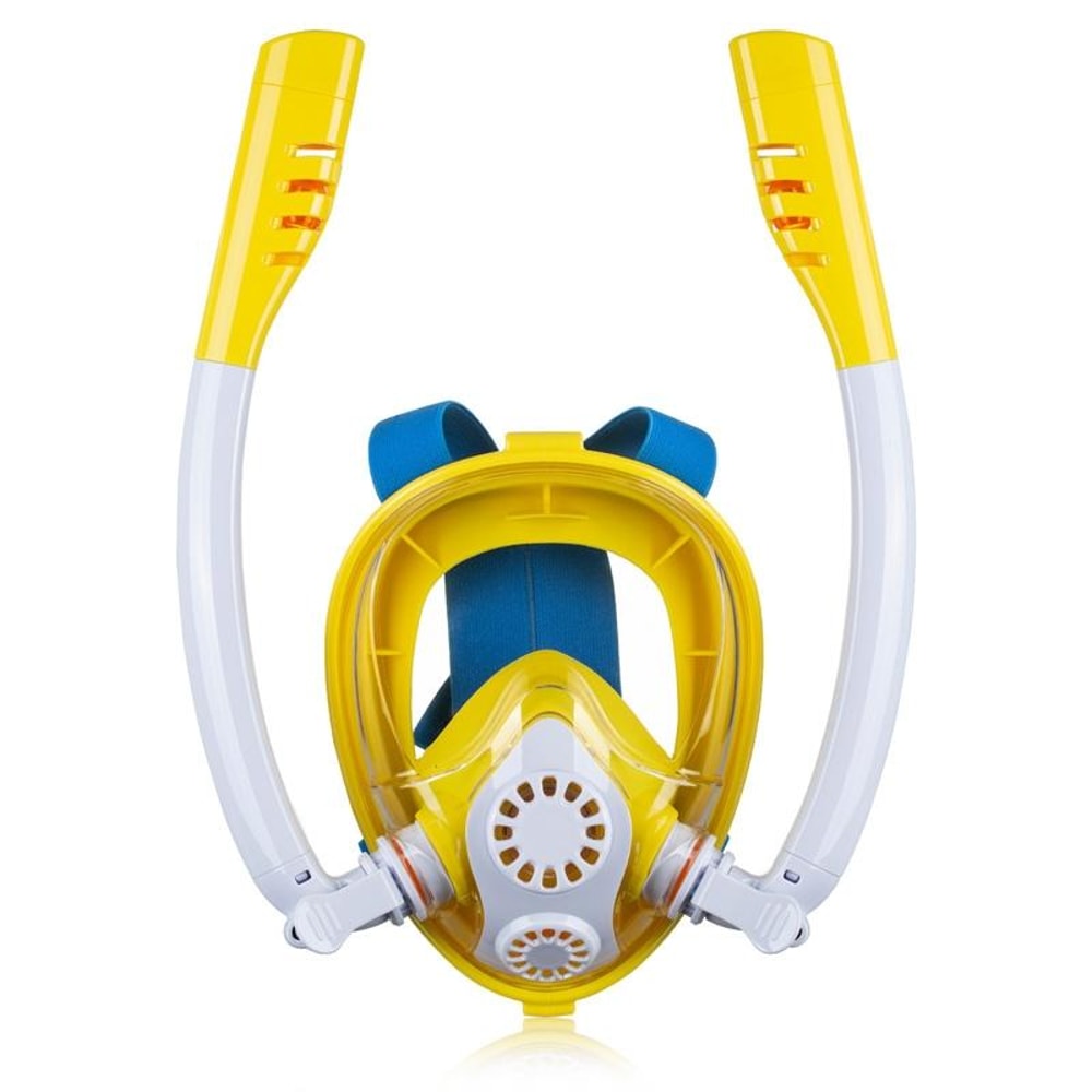 Kids Full Face Snorkeling Mask With Dry Top Breathing Tubes Anti Fog Panoramic View 6