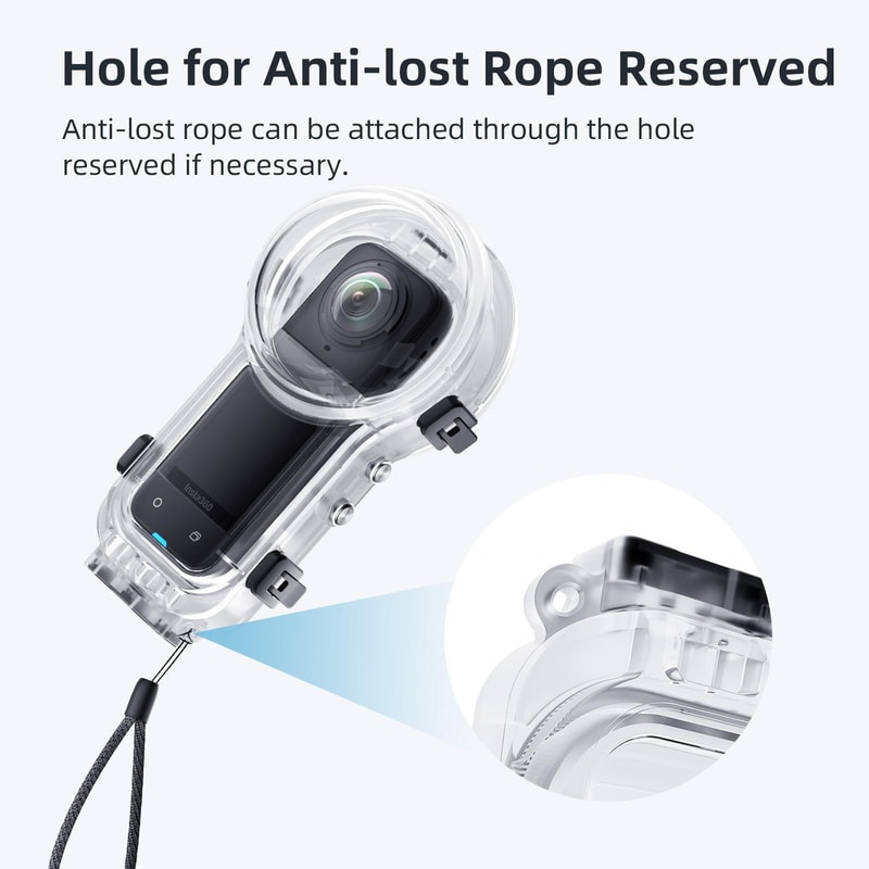 Insta360 X5 60M Waterproof Diving Case with Invisible Selfie Stick Support