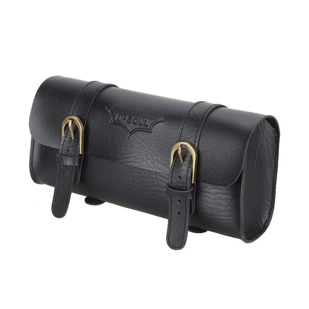 Retro Bicycle Handlebar Bag Waterproof PU Leather Front Storage Pouch for Bikes & Scooters