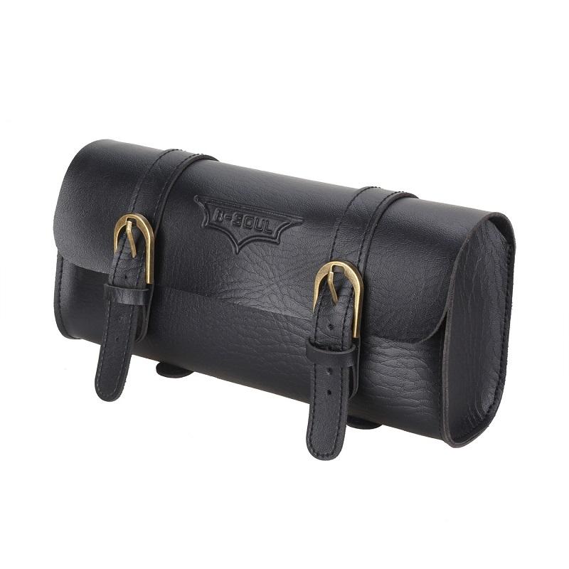 Retro Bicycle Handlebar Bag Waterproof PU Leather Front Storage Pouch for Bikes & Scooters