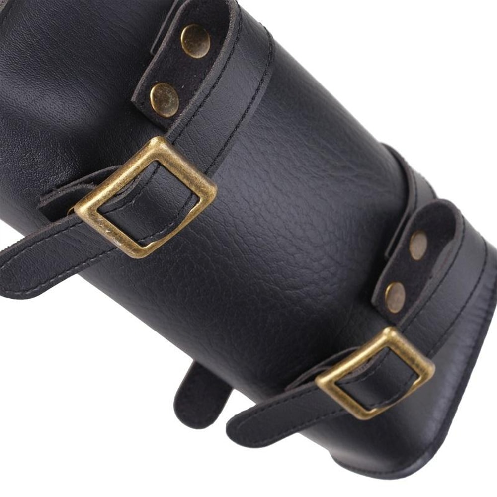 Retro Bicycle Handlebar Bag Waterproof PU Leather Front Storage Pouch for Bikes & Scooters
