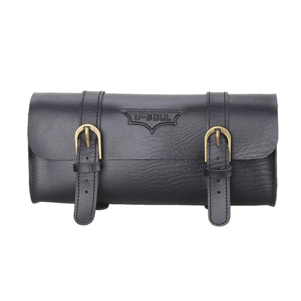 Retro Bicycle Handlebar Bag Waterproof PU Leather Front Storage Pouch for Bikes & Scooters