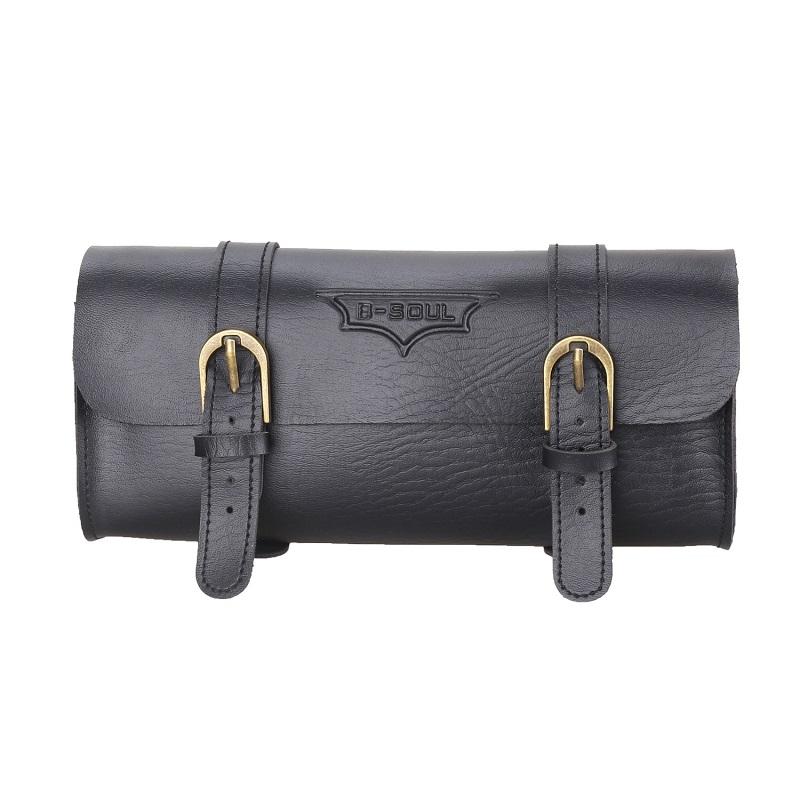 Retro Bicycle Handlebar Bag Waterproof PU Leather Front Storage Pouch for Bikes & Scooters