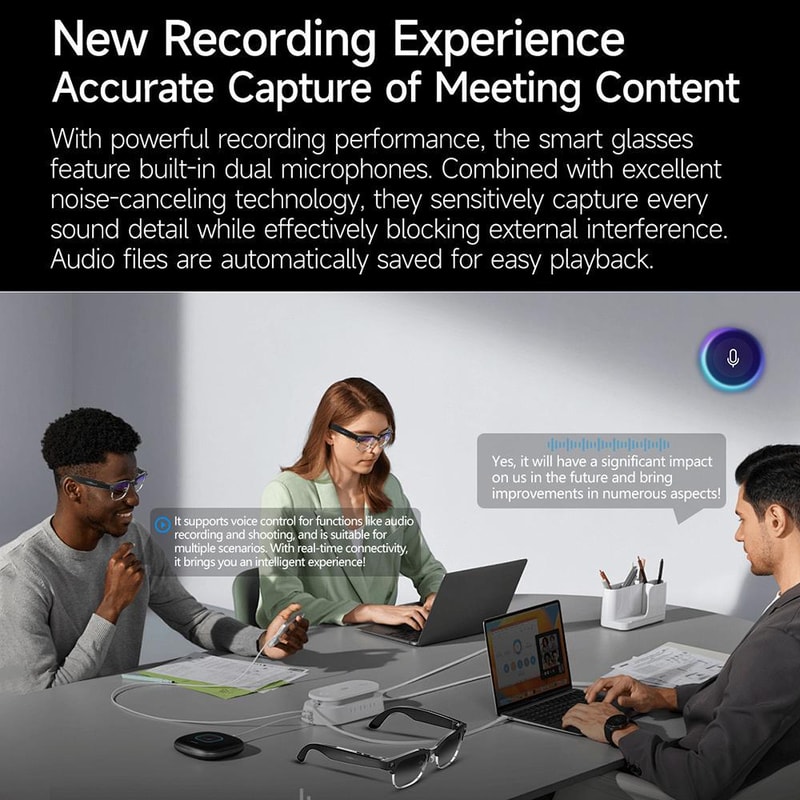 AI Smart Glasses With 8MP Camera Real Time Translation Bluetooth Calling 4