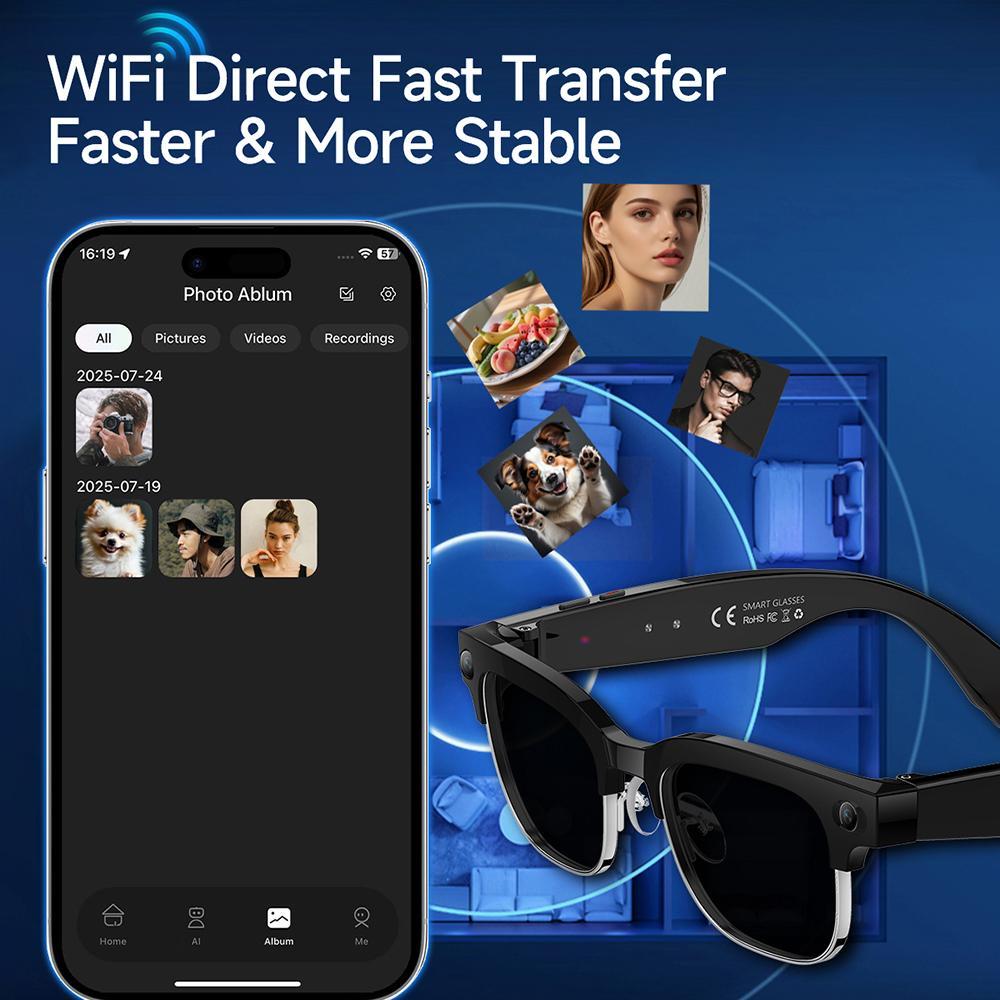 AI Smart Glasses With 8MP Camera Real Time Translation Bluetooth Calling 18