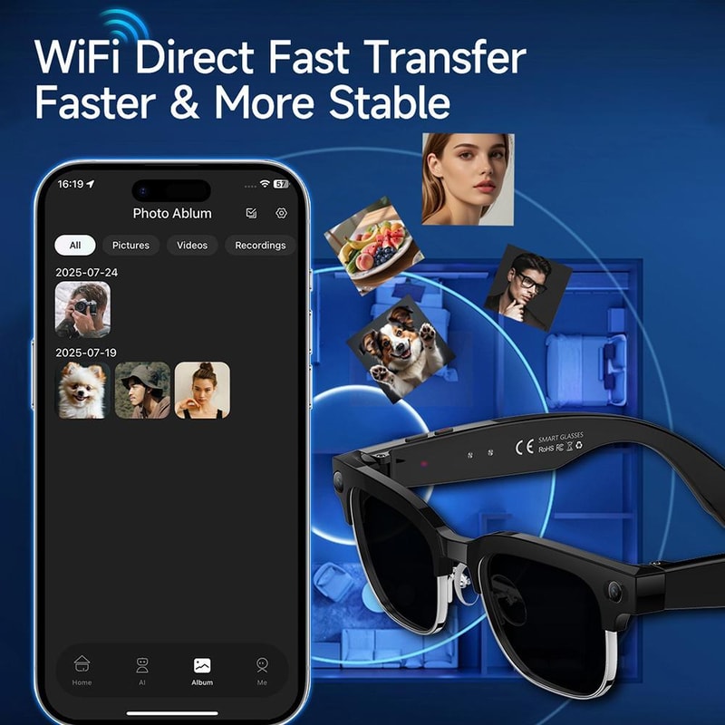AI Smart Glasses With 8MP Camera Real Time Translation Bluetooth Calling 18