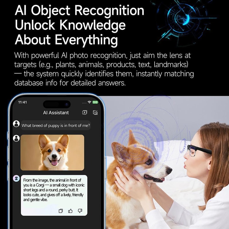 AI Smart Glasses With 8MP Camera Real Time Translation Bluetooth Calling 20