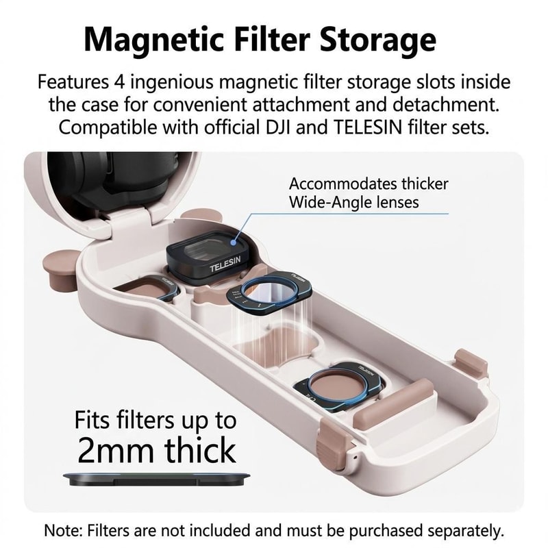DJI Osmo Pocket 4 Protective Case With Magnetic Filter Storage 4