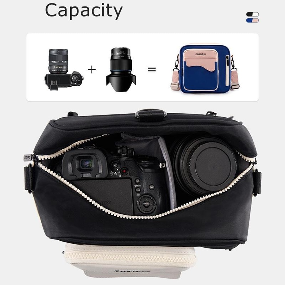 Cwatcun 2 in 1 Camera Backpack Crossbody Travel Bag