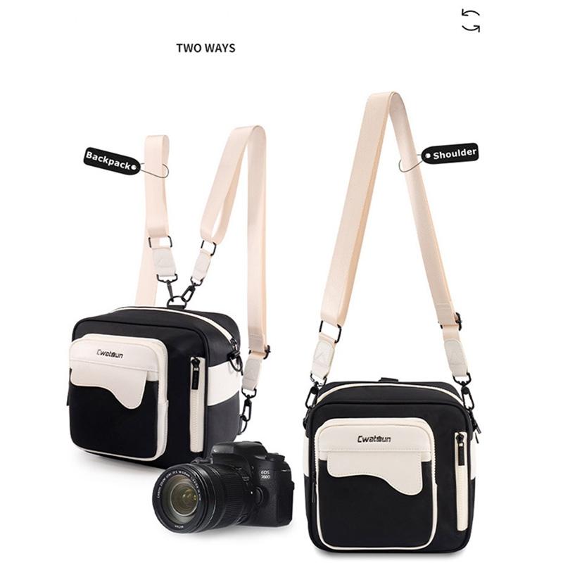 Cwatcun 2 in 1 Camera Backpack Crossbody Travel Bag