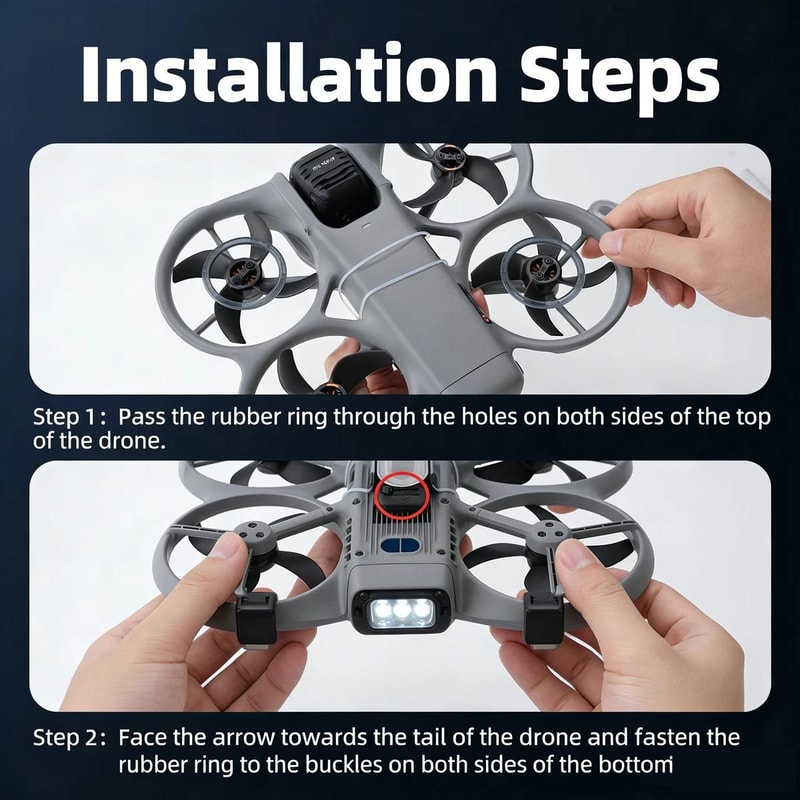 RGB LED Landing Light for DJI Avata 360 with 38 Modes & Night Flight Protection