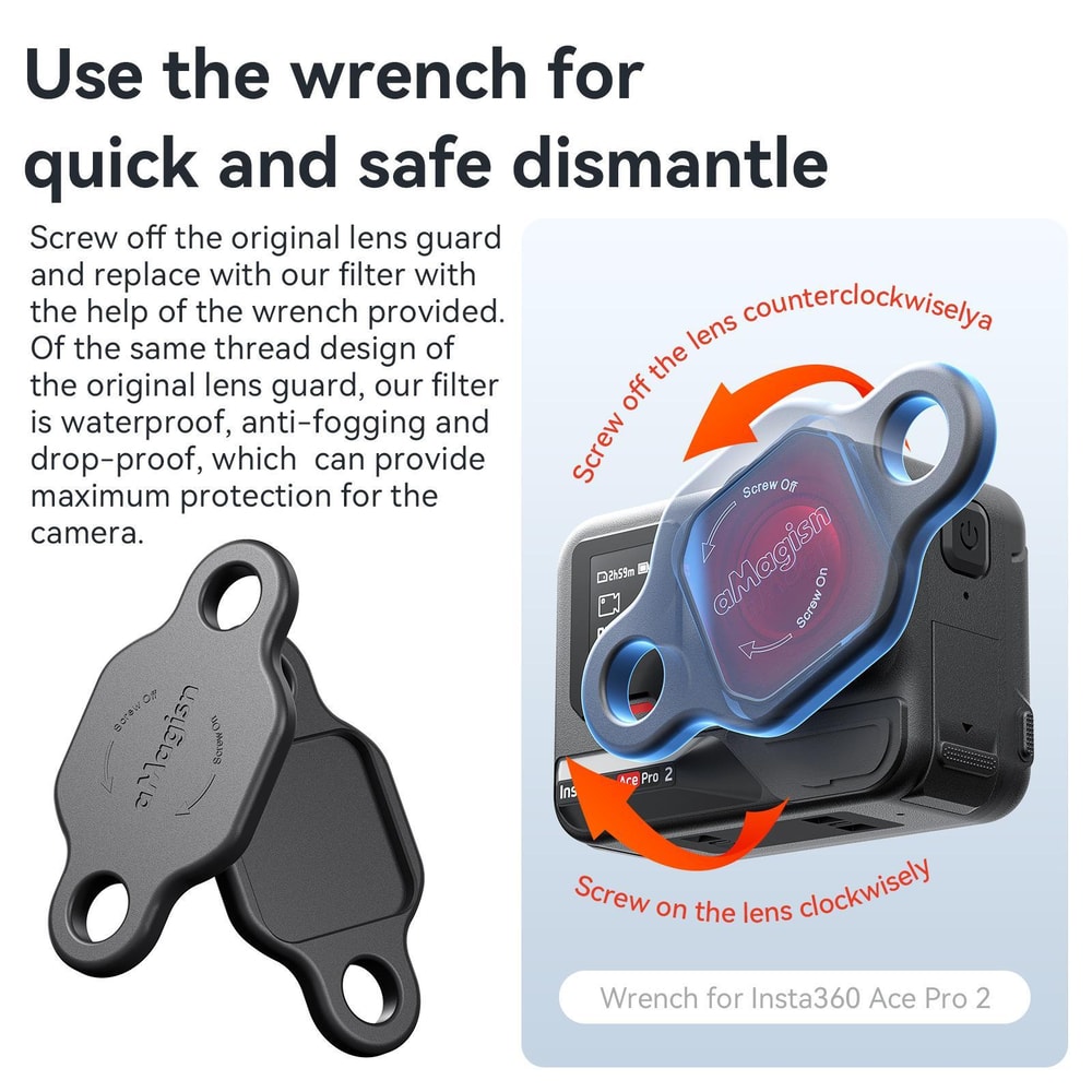 Underwater Dive Filter Lens Protector for Insta360 Ace Pro 2 Waterproof Camera