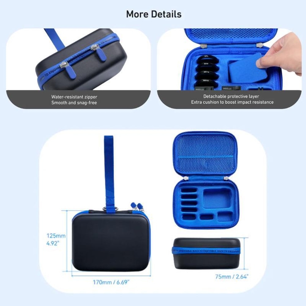 Hard Shell DJI Osmo Action Case for Action 6, 5 Pro, 4 & 3 Accessories