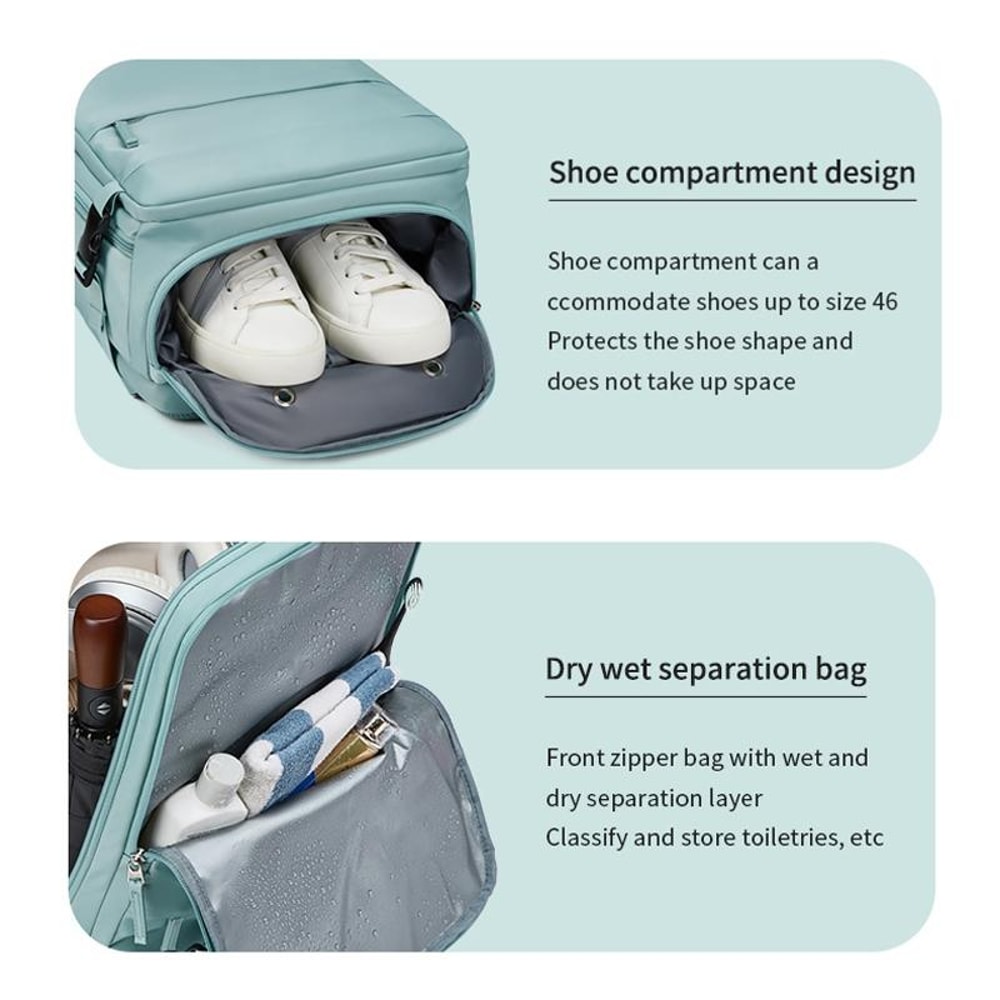 VoyagerPro Travel Laptop Backpack With Shoe Compartment Water Resistant Storage 12