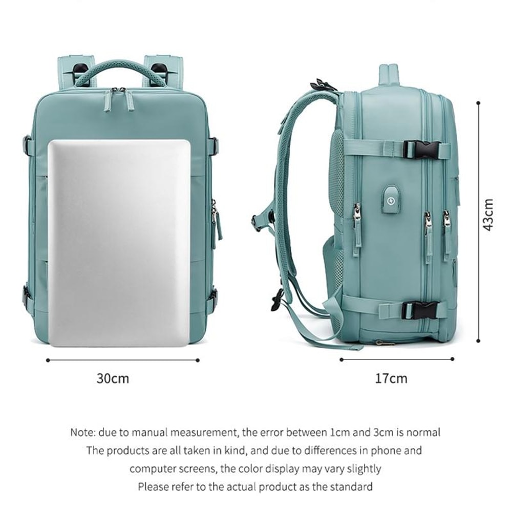 VoyagerPro Travel Laptop Backpack With Shoe Compartment Water Resistant Storage 9