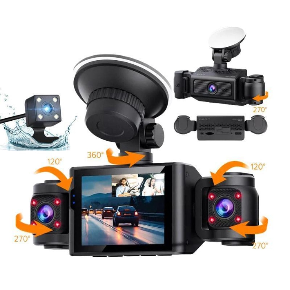 1080P HD Dash Camera with Night Vision & 4 Way Recording for Safer Driving