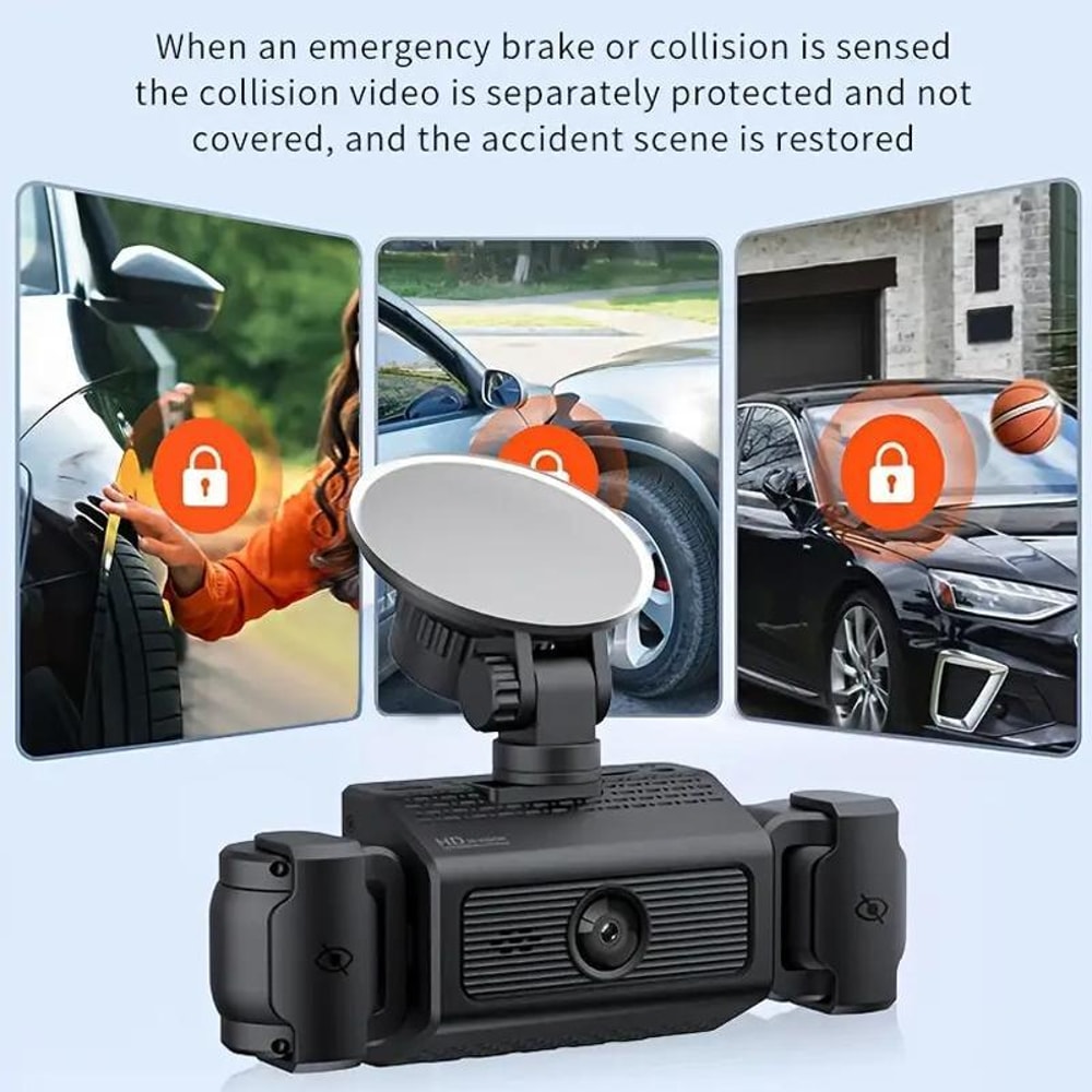 1080P HD Dash Camera with Night Vision & 4 Way Recording for Safer Driving