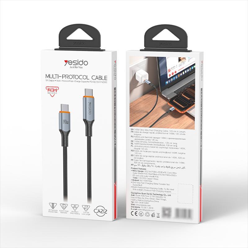 140W USB C Fast Charging Cable 1.2m Braided Type C Charger Cord