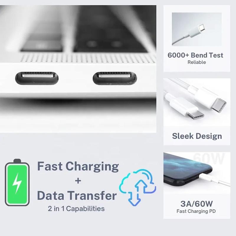 60W USB C To USB C Cable Fast Charging Cord 2