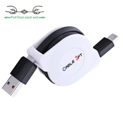 retractable usb c charging cable 1m 2a fast sync type c data cable