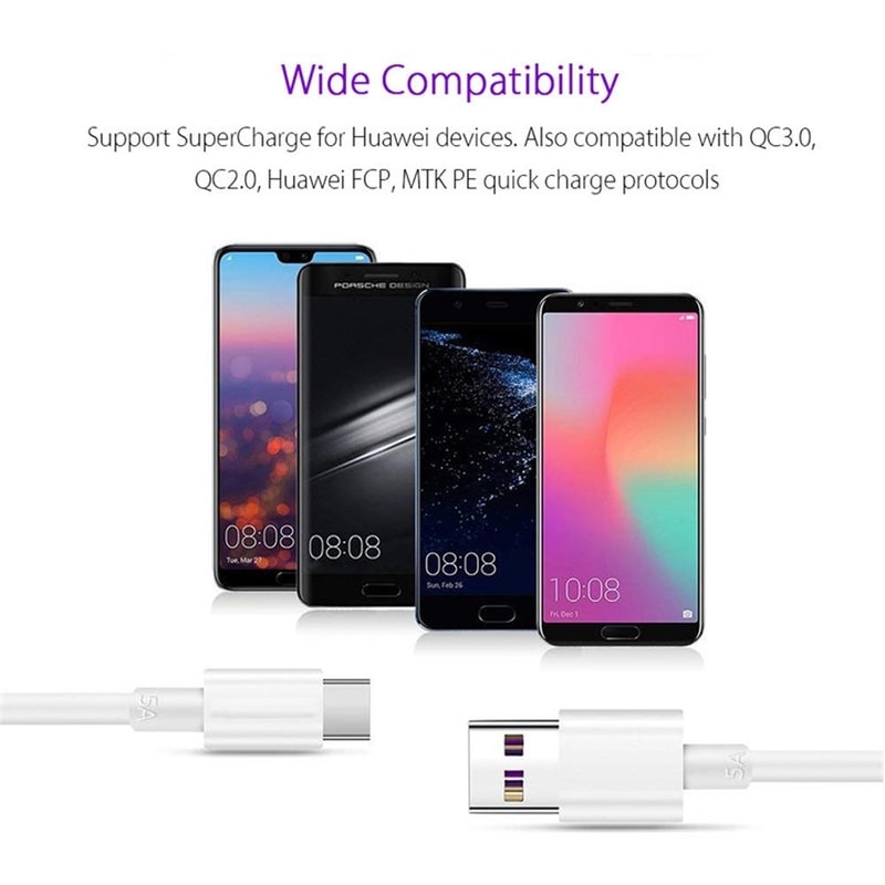 USB C Fast Charging Cable with Durable Reinforced Design for Phones & Tablets