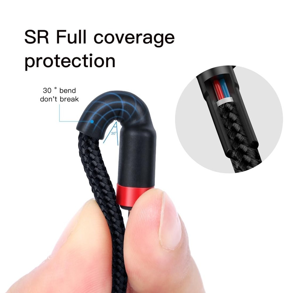 60W USB C Fast Charging Cable 2M Braided PD Type C Charger Cord 3